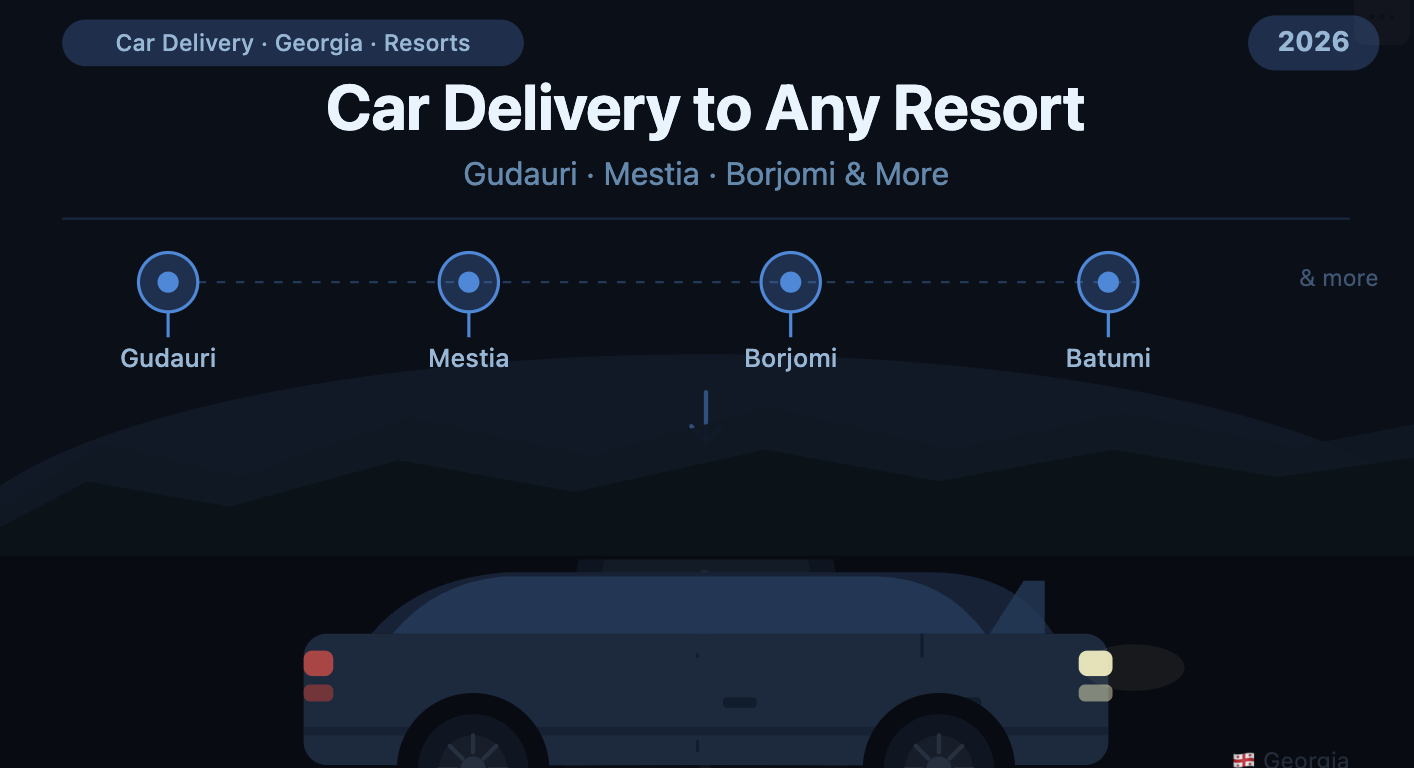 Car Delivery to Any Resort in Georgia: Gudauri, Mestia, Borjomi & More (2026)